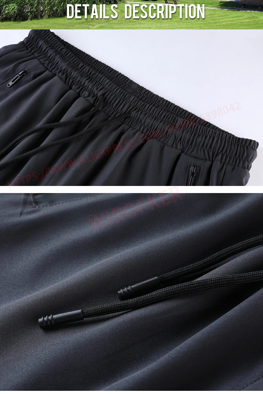 Men's 2-in-1 Running Trousers with Pockets