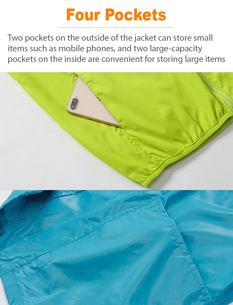 Unisex Waterproof Hiking Jacket with Sun Protection