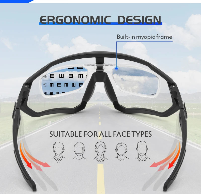 Kapvoe Photochromic Running Sunglasses - Unisex Sports Eyewear