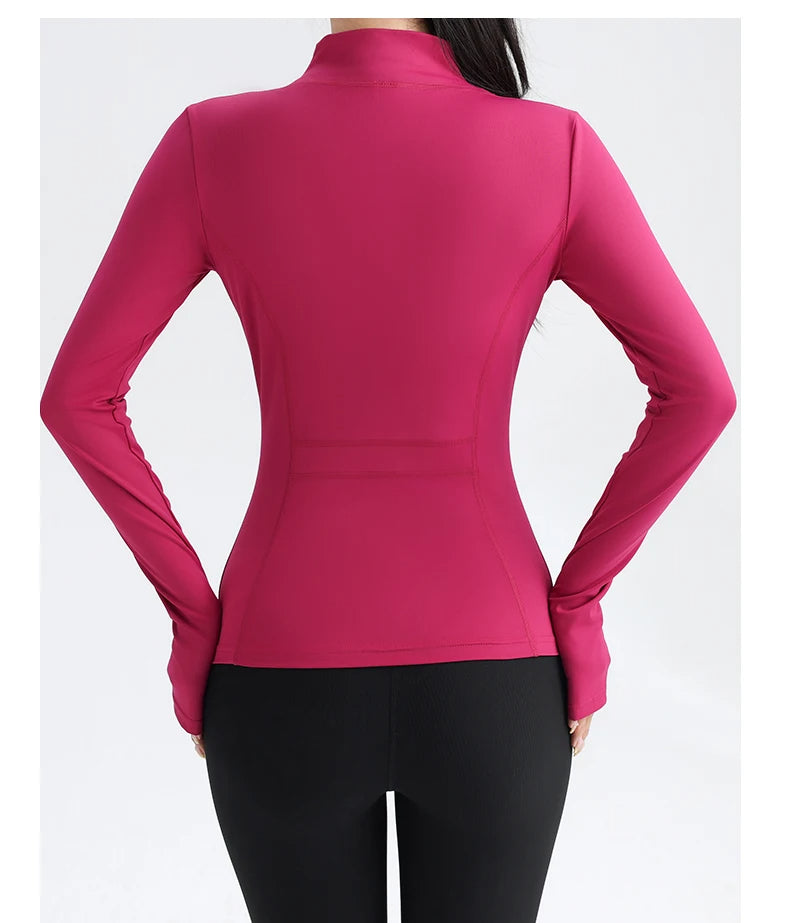 Women's Full Zip Yoga Jacket with Thumbholes