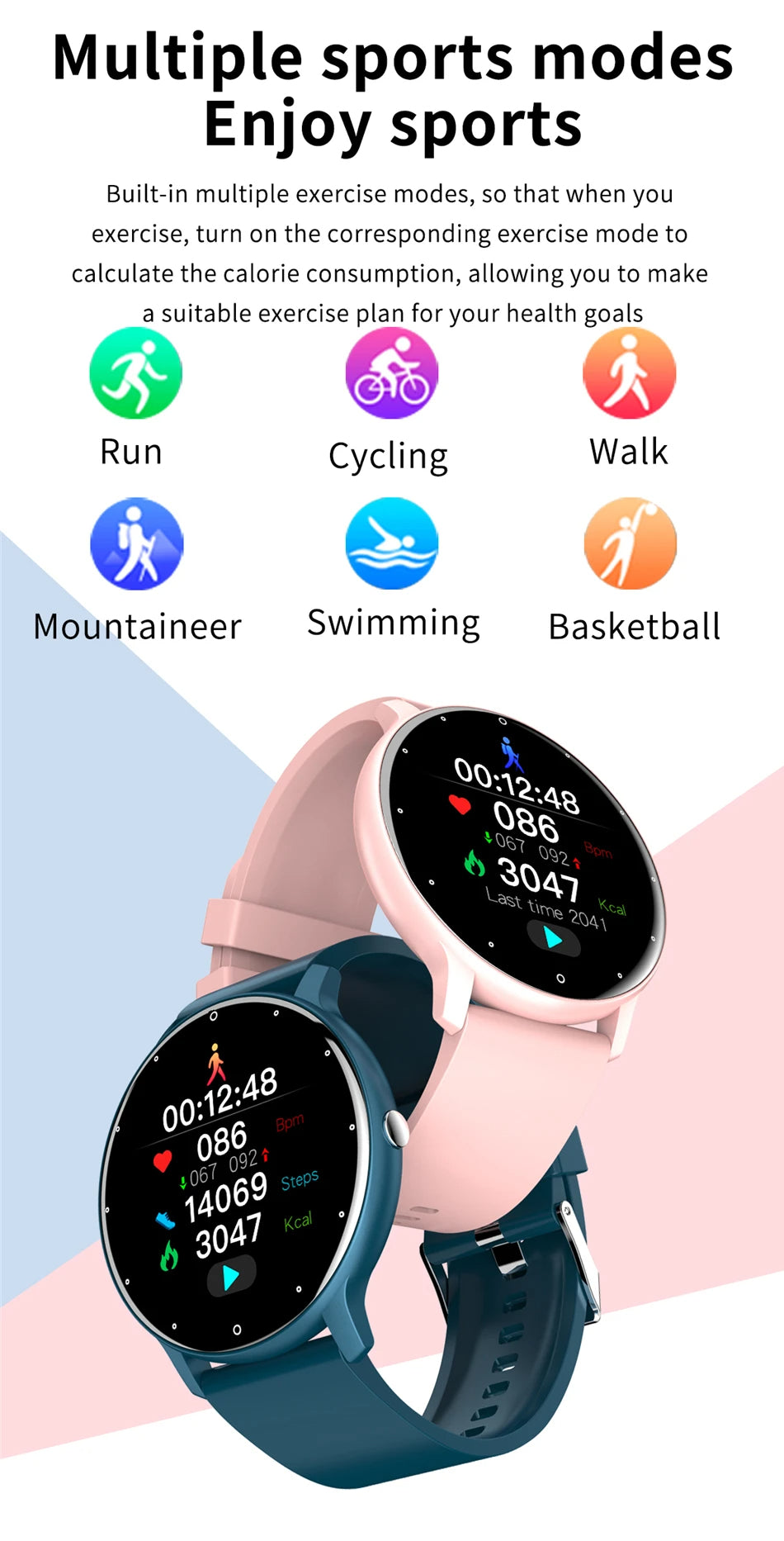 LIGE Smart Watch - Full Touch Fitness Tracker