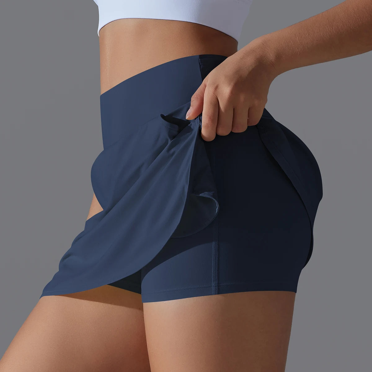 Women's Quick Dry Double Layer Running Shorts with Pocket