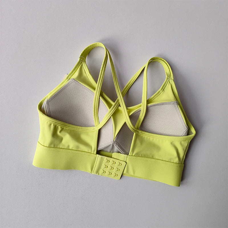 Women's Push Up Sports Bra with Fixed Pads