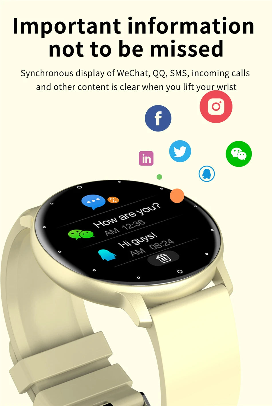 LIGE Smart Watch - Full Touch Fitness Tracker