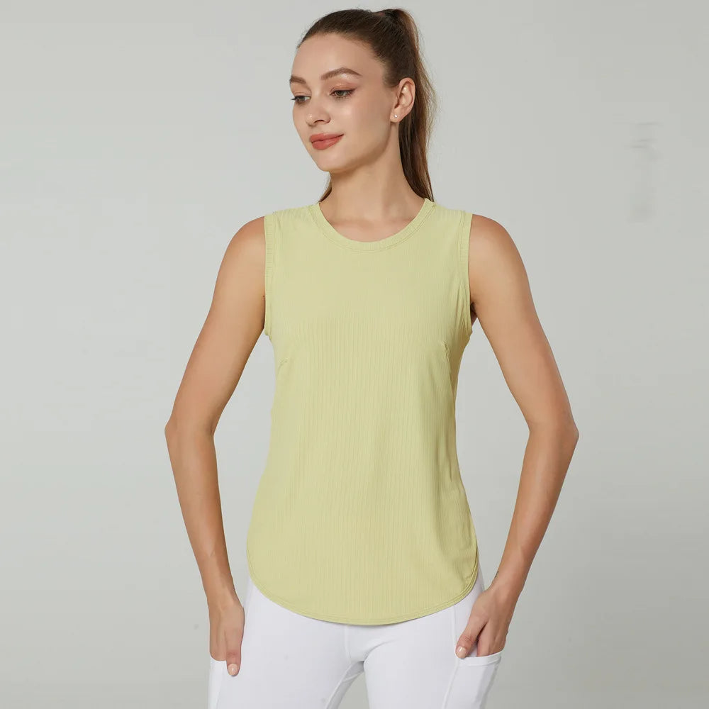 Women's Quick Dry Yoga Shirt - Sleeveless Gym Top