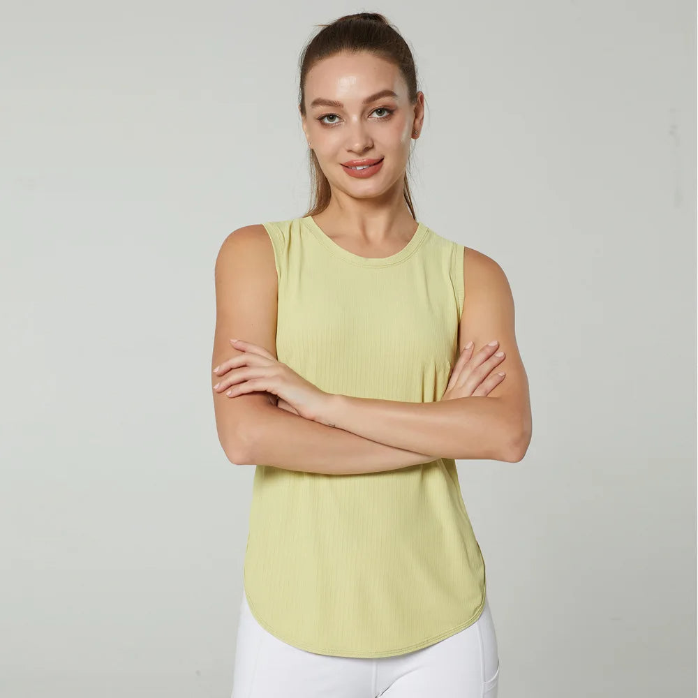 Women's Quick Dry Yoga Shirt - Sleeveless Gym Top