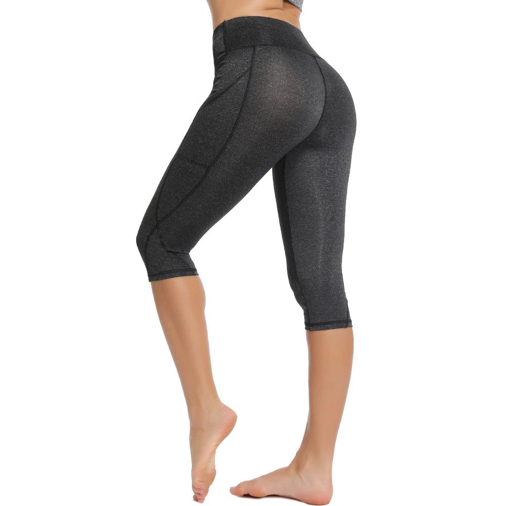 Women's 3/4 Yoga Pants with Side Pockets