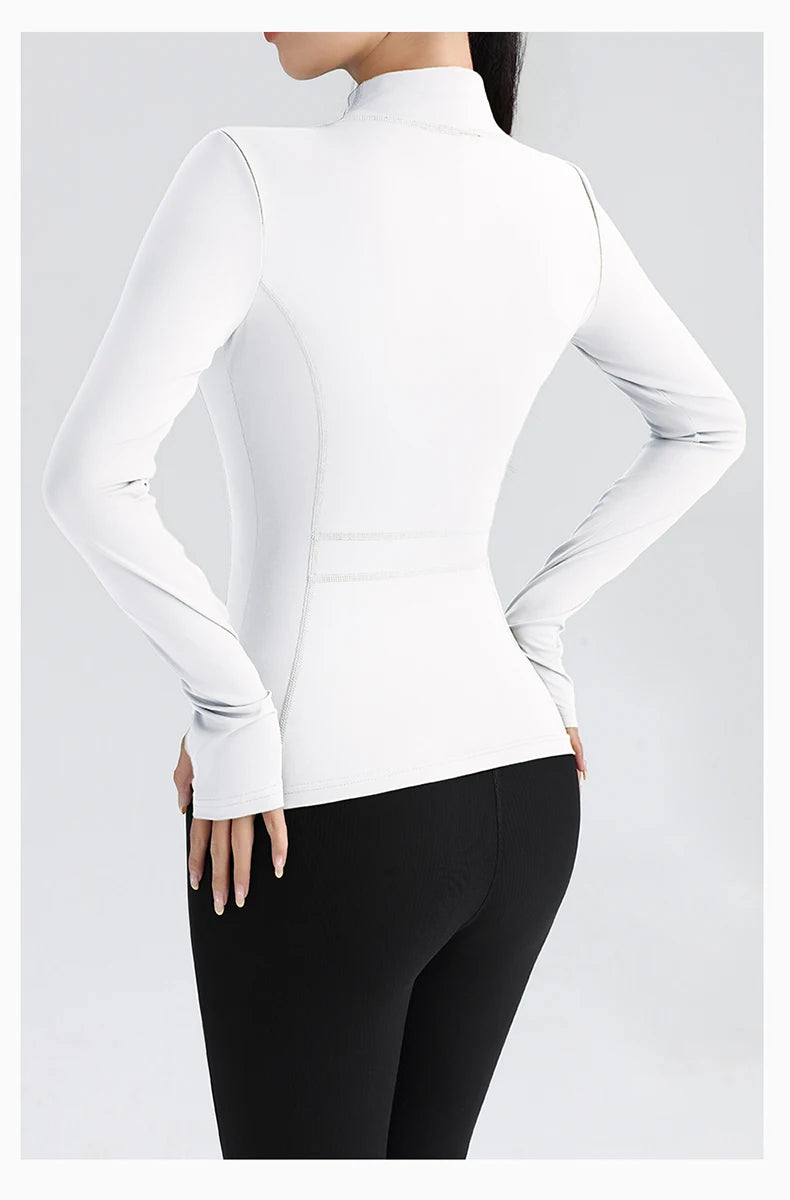 Women's Full Zip Yoga Jacket with Thumbholes