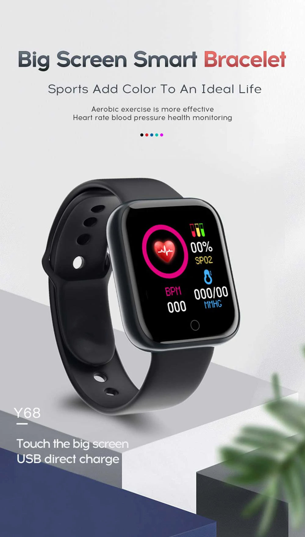 Smart Fitness Tracker Watch with Heart Rate Monitor