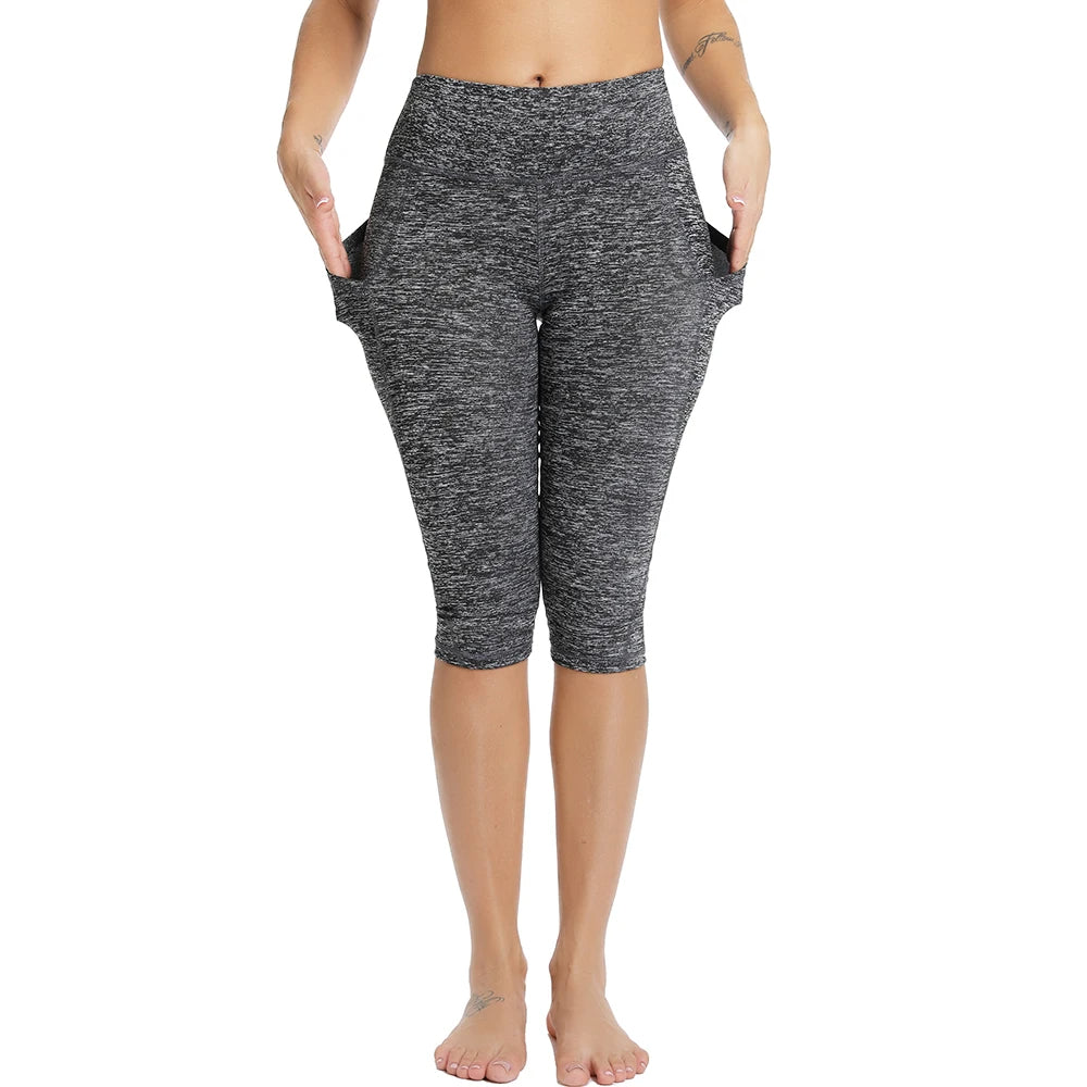 Women's 3/4 Yoga Pants with Side Pockets