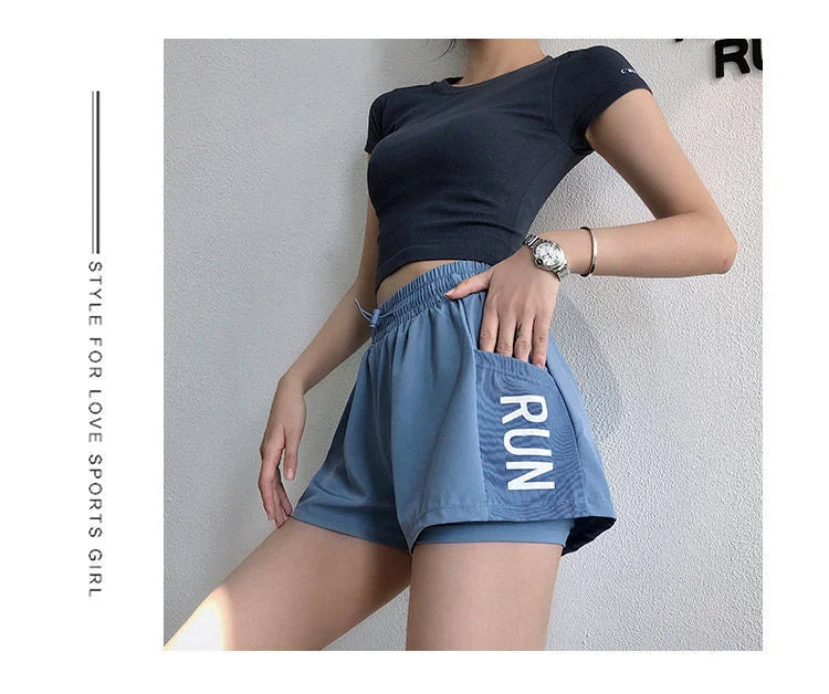 High Waist Women's Yoga Running Shorts