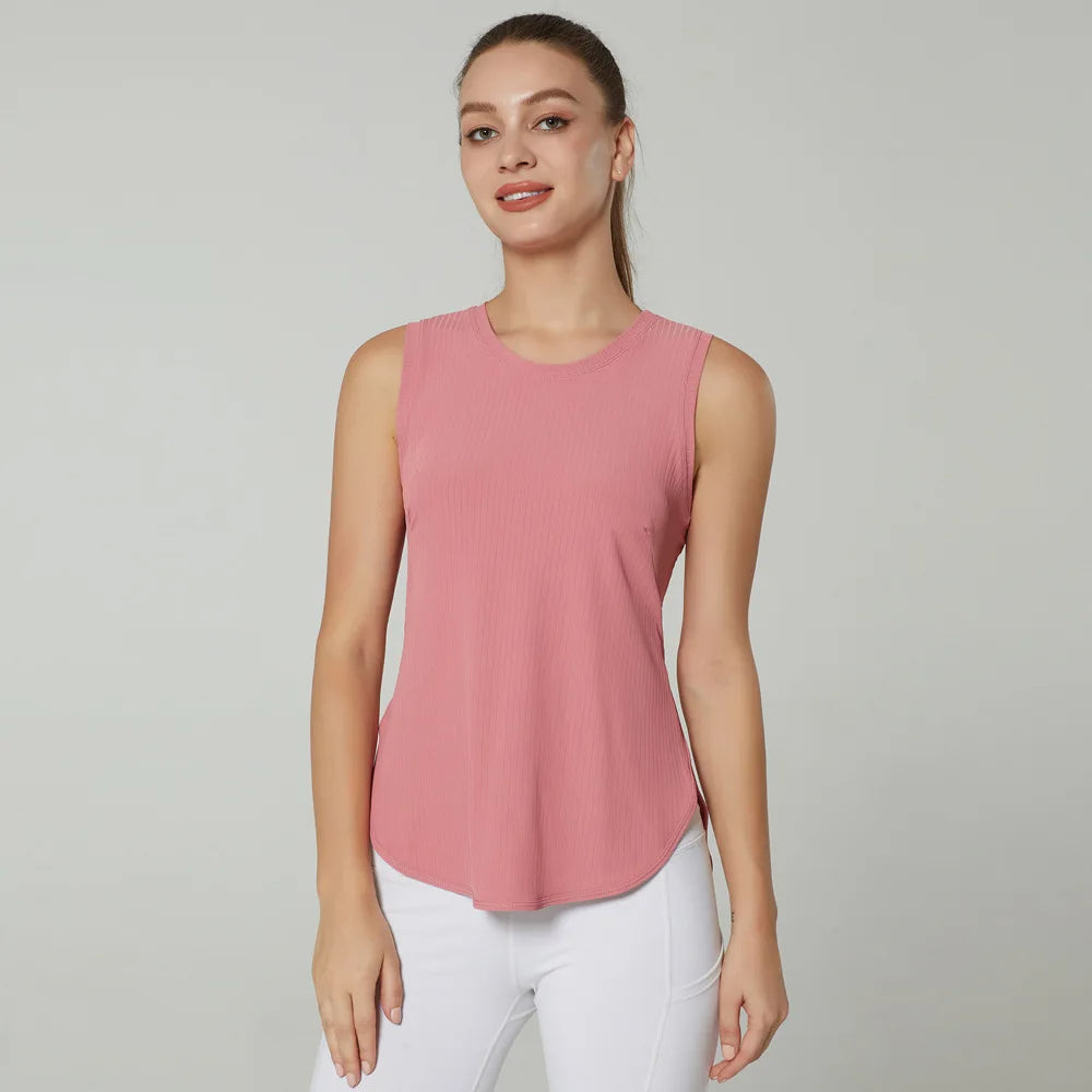 Women's Quick Dry Yoga Shirt - Sleeveless Gym Top