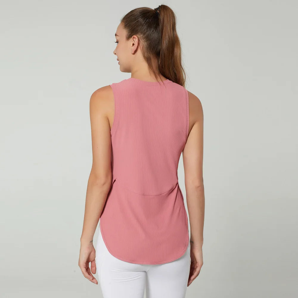 Women's Quick Dry Yoga Shirt - Sleeveless Gym Top