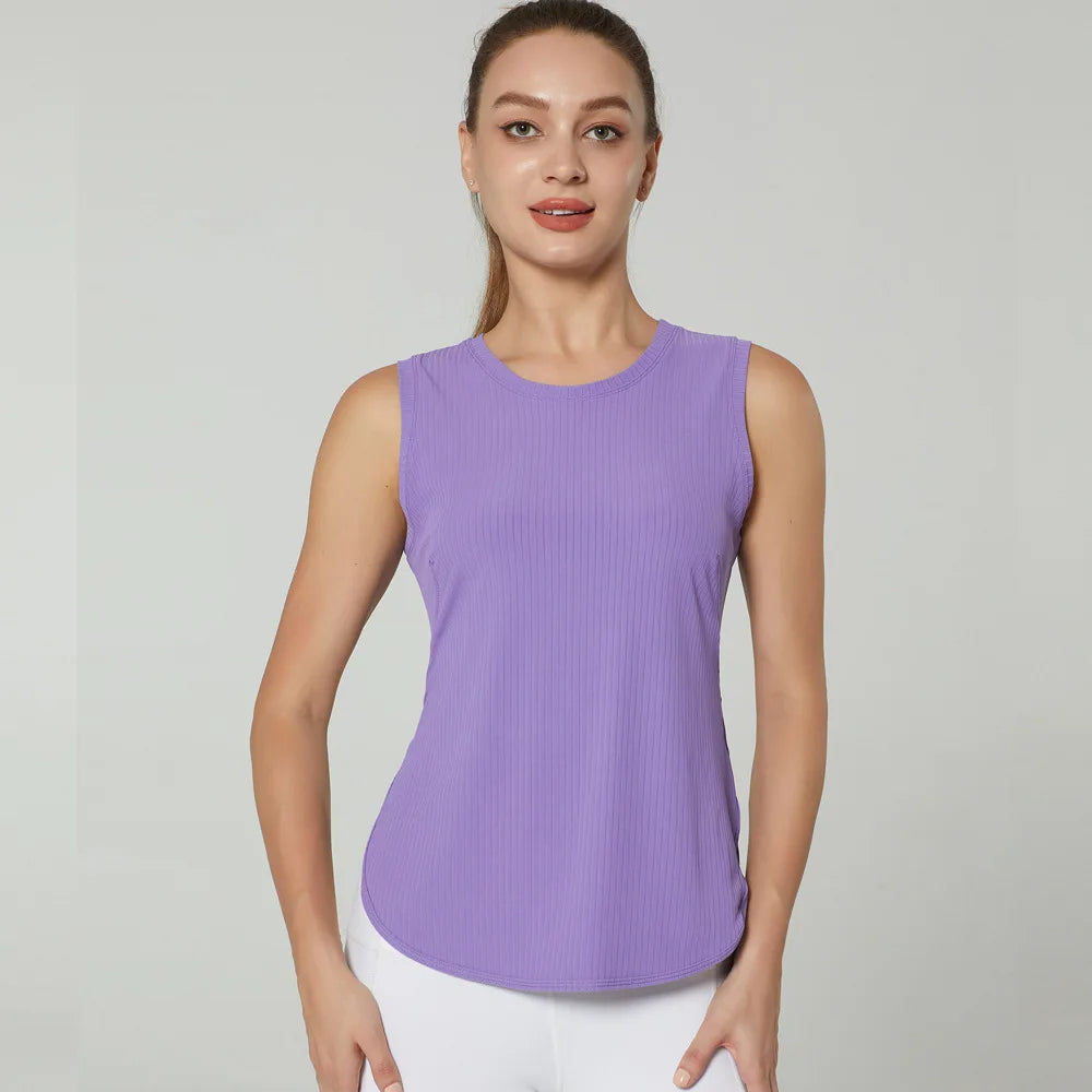 Women's Quick Dry Yoga Shirt - Sleeveless Gym Top