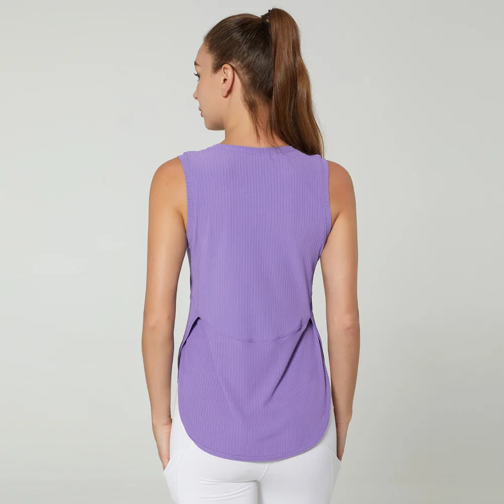 Women's Quick Dry Yoga Shirt - Sleeveless Gym Top