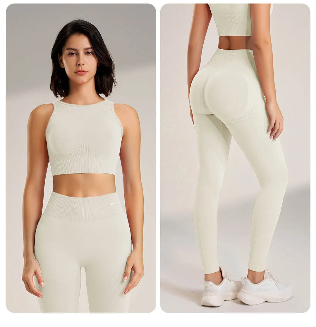 Women's Seamless Yoga Set - High Waisted Leggings & Top