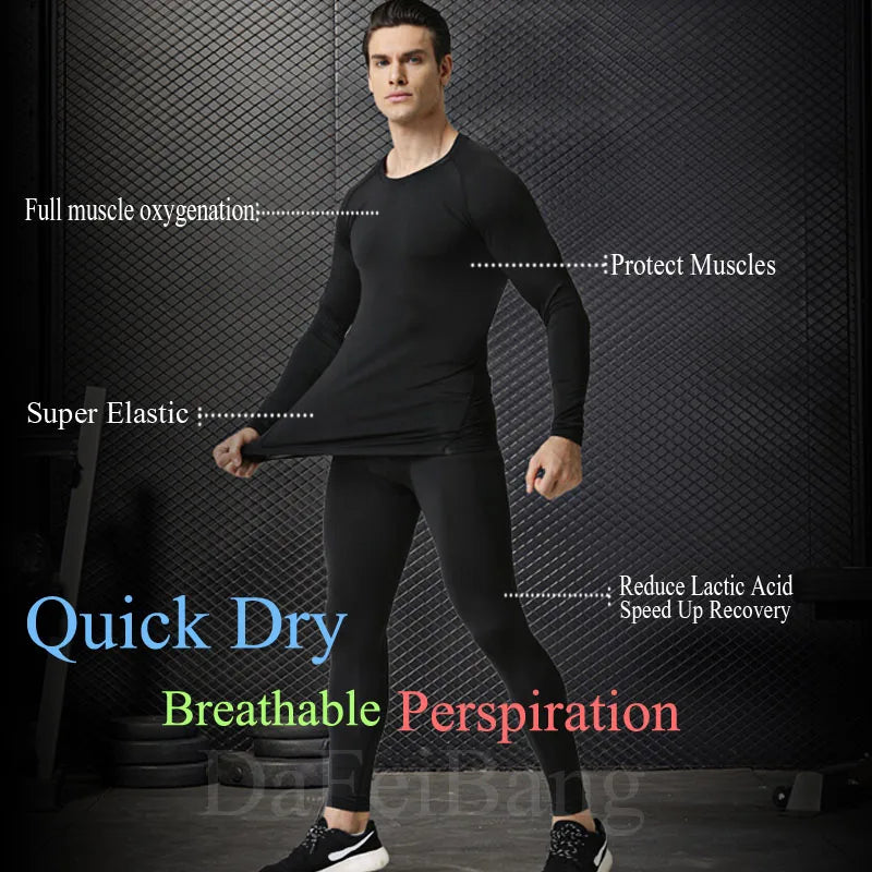 Men's Thermal Compression Underwear Set - Quick Dry