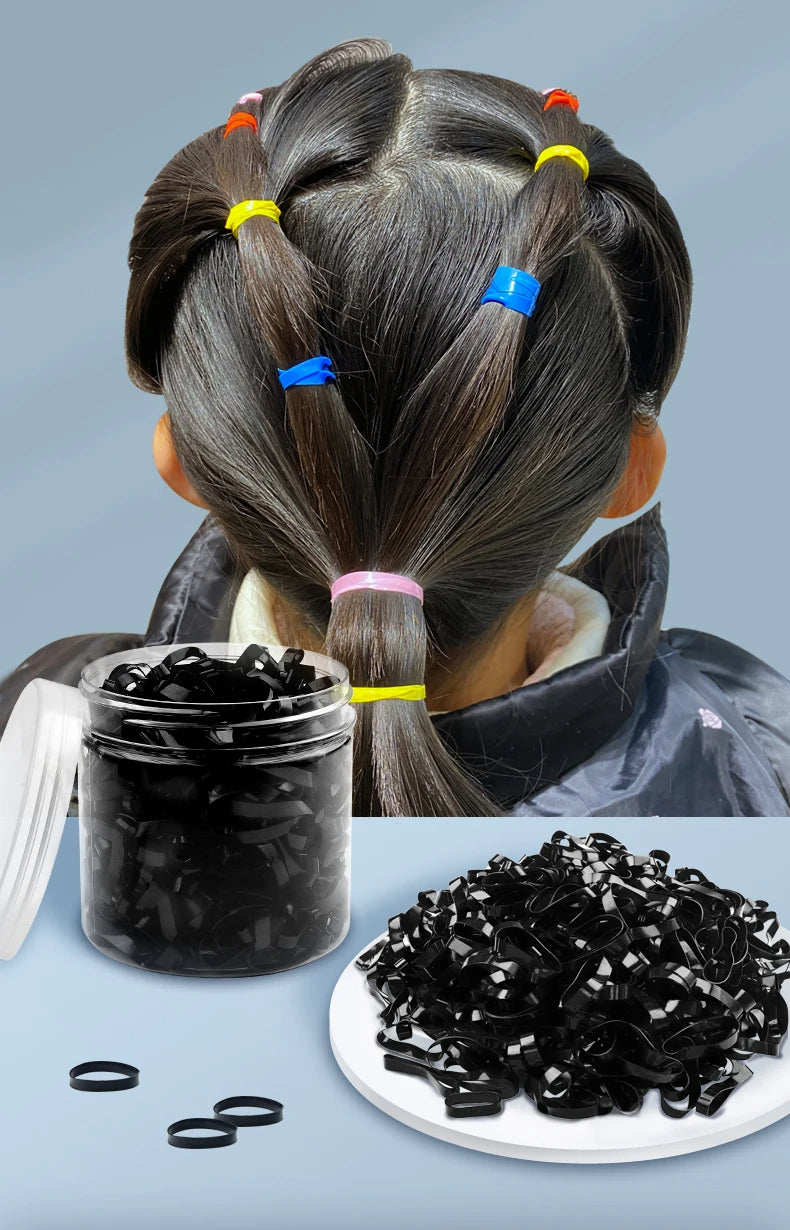 Colorful Elastic Silicone Hair Bands - 100/1000PCS