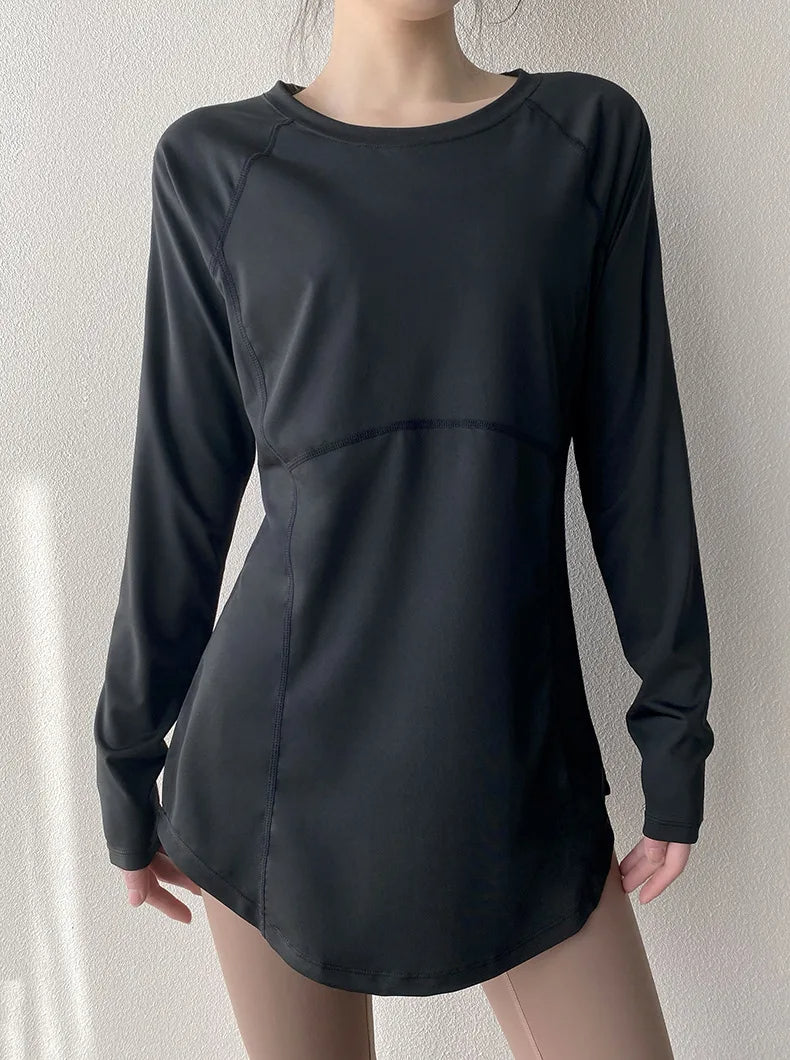 Women's Long Sleeve Yoga Top - Breathable & Quick Dry