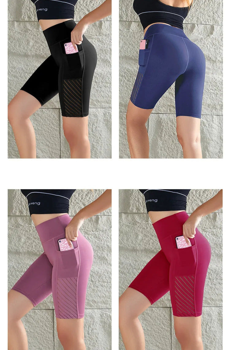 Women's High Waist Running Shorts with Pocket