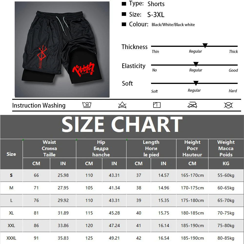 Men's 2-in-1 Compression Running Shorts with Phone Pocket