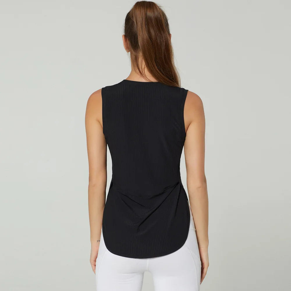 Women's Quick Dry Yoga Shirt - Sleeveless Gym Top