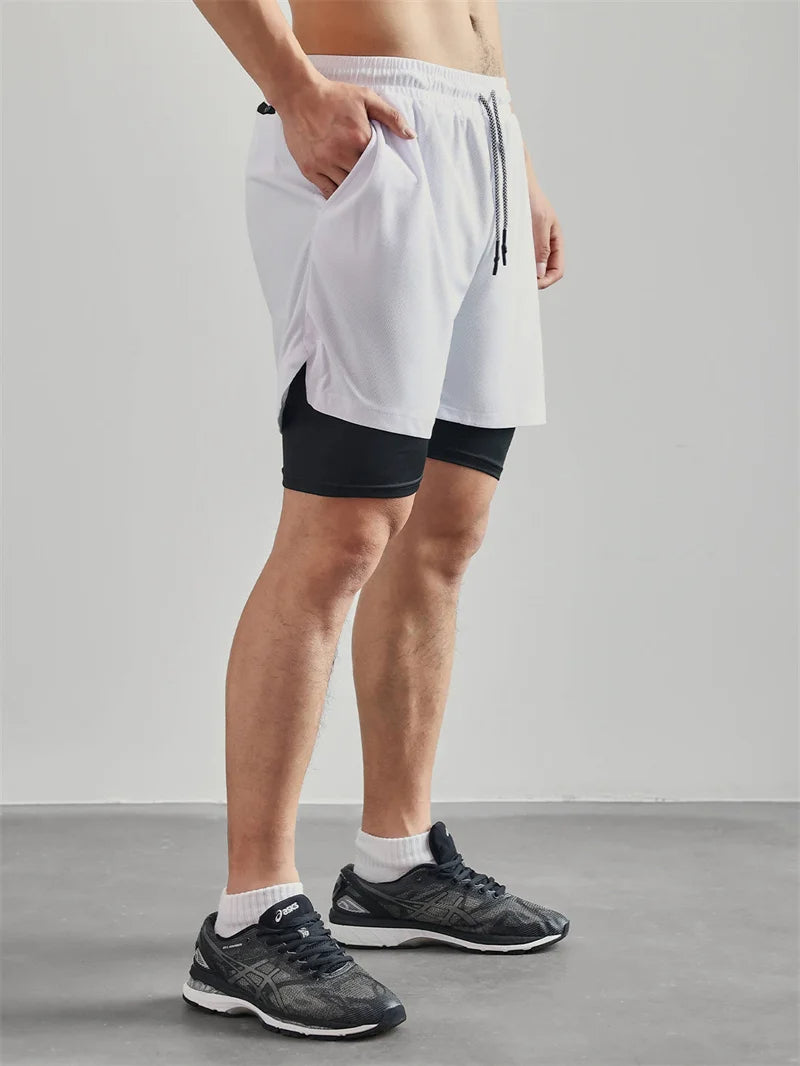 Men's 2-in-1 Running Shorts with Phone Pocket & Towel Loop