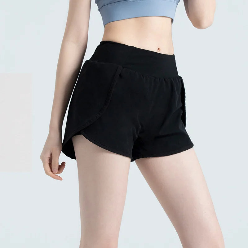 2-in-1 High Waist Yoga Shorts with Pocket