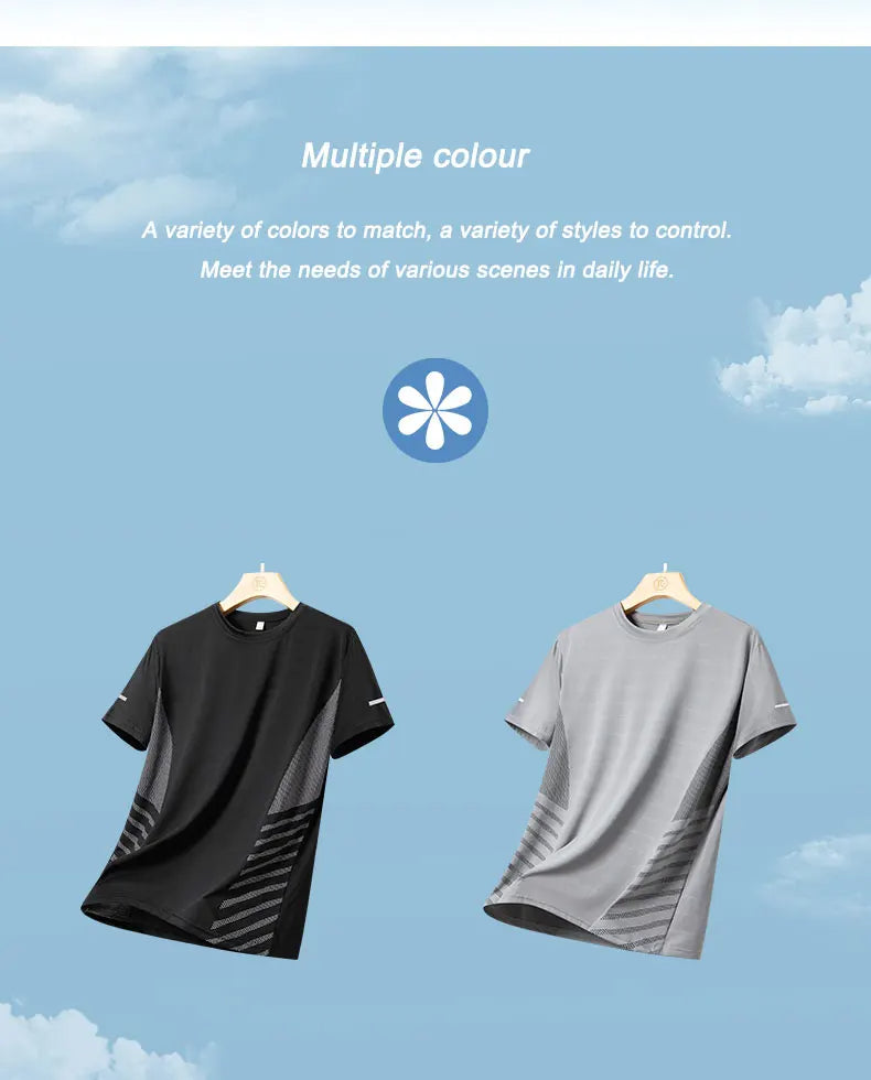 Men's Summer Ice Silk Quick Dry Running T-Shirt