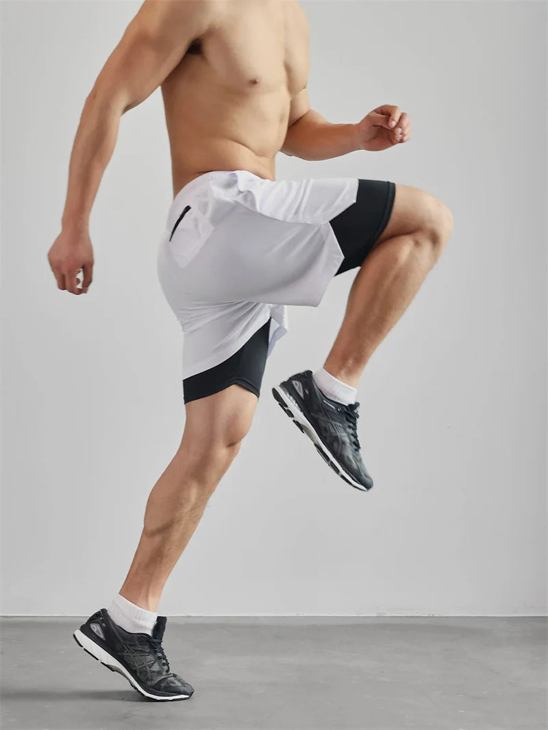 Men's 2-in-1 Running Shorts with Phone Pocket & Towel Loop