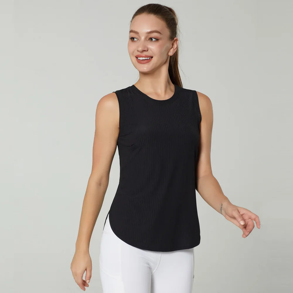 Women's Quick Dry Yoga Shirt - Sleeveless Gym Top