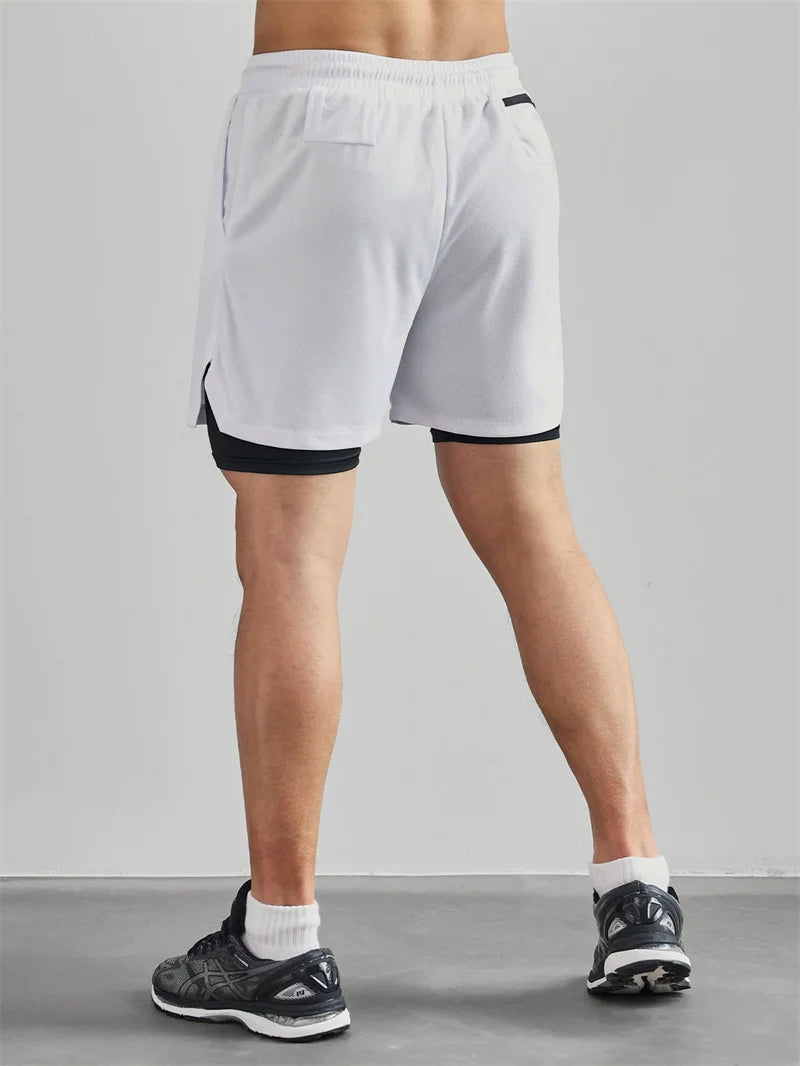 Men's 2-in-1 Running Shorts with Phone Pocket & Towel Loop