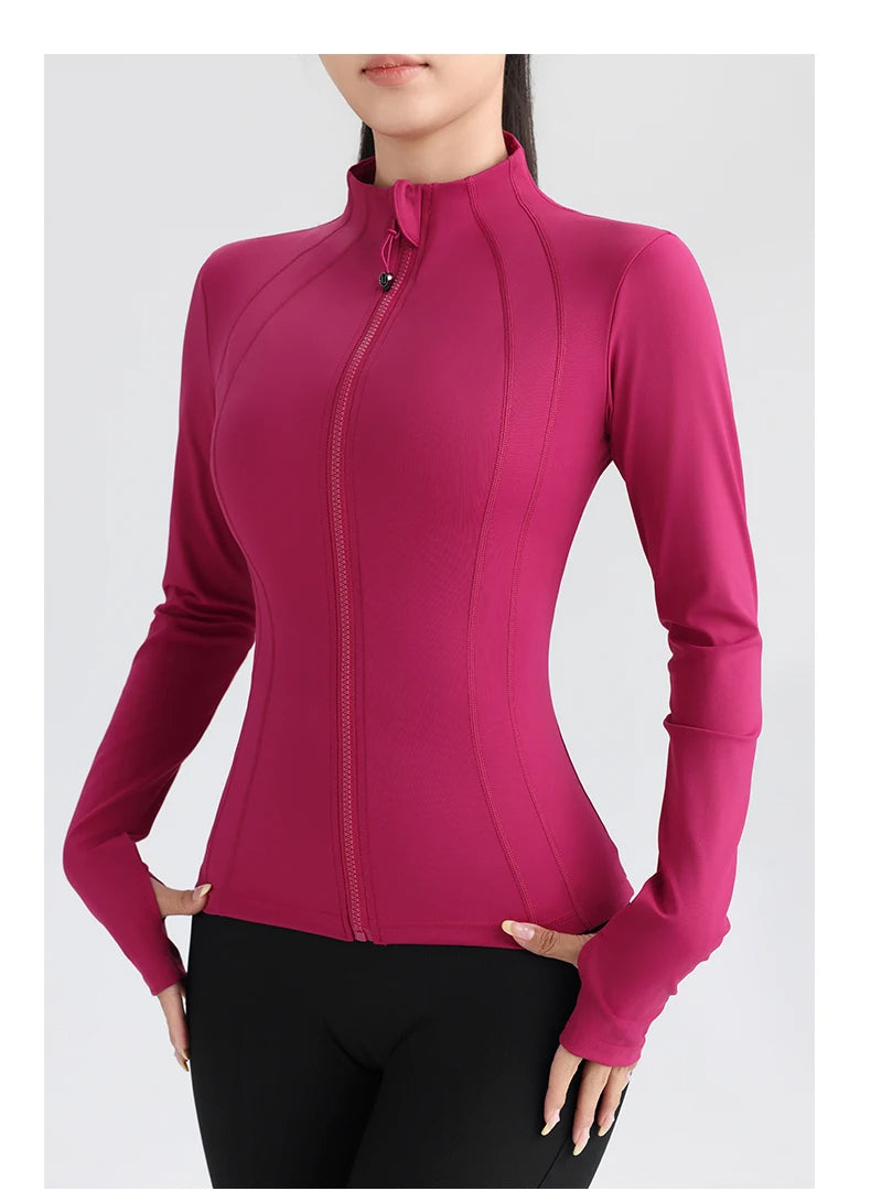 Women's Full Zip Yoga Jacket with Thumbholes