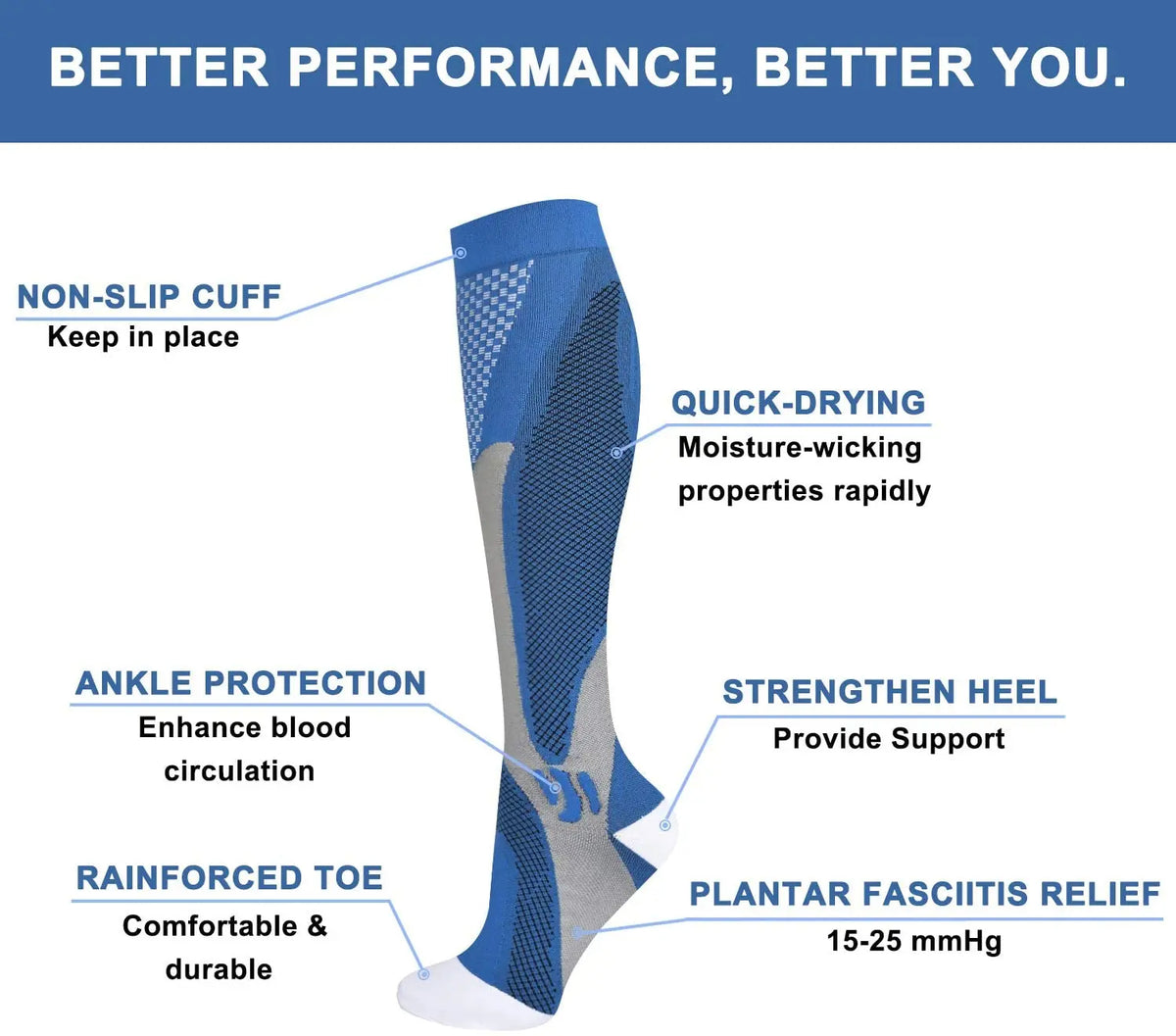 High-Performance Compression Socks for Sports & Recovery