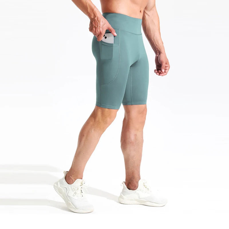 Men's High Waist Breathable Running Shorts with Pockets