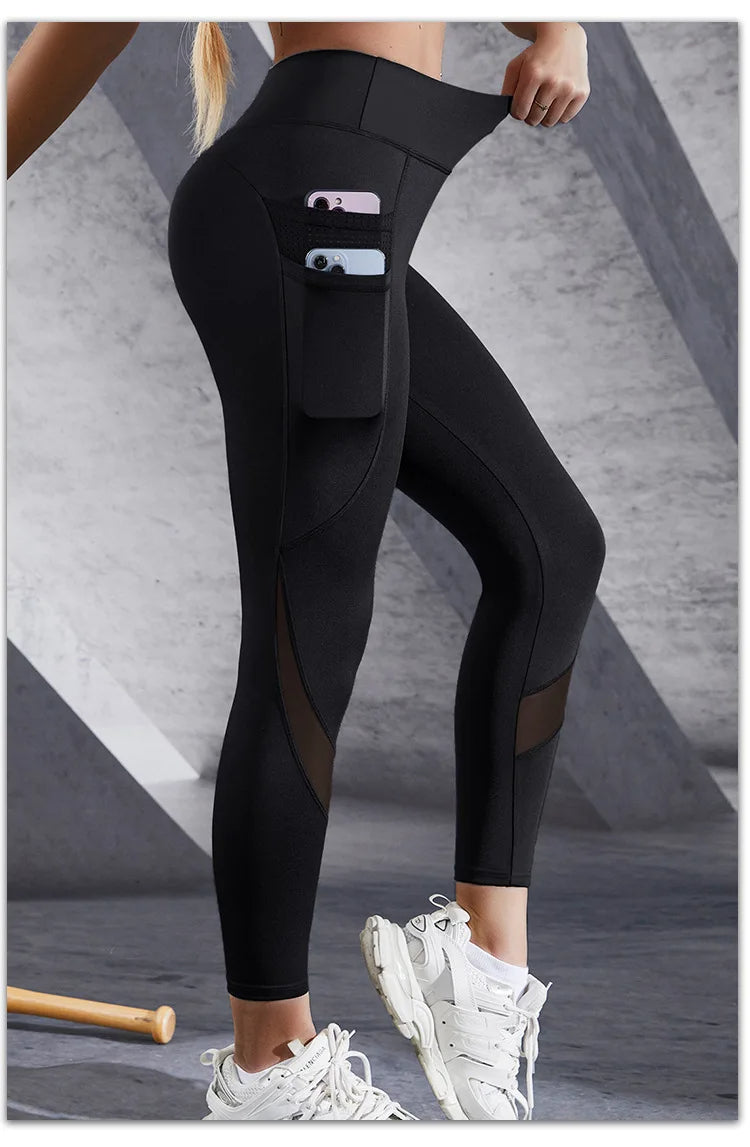 Seamless High Waist Leggings with Pocket for Women