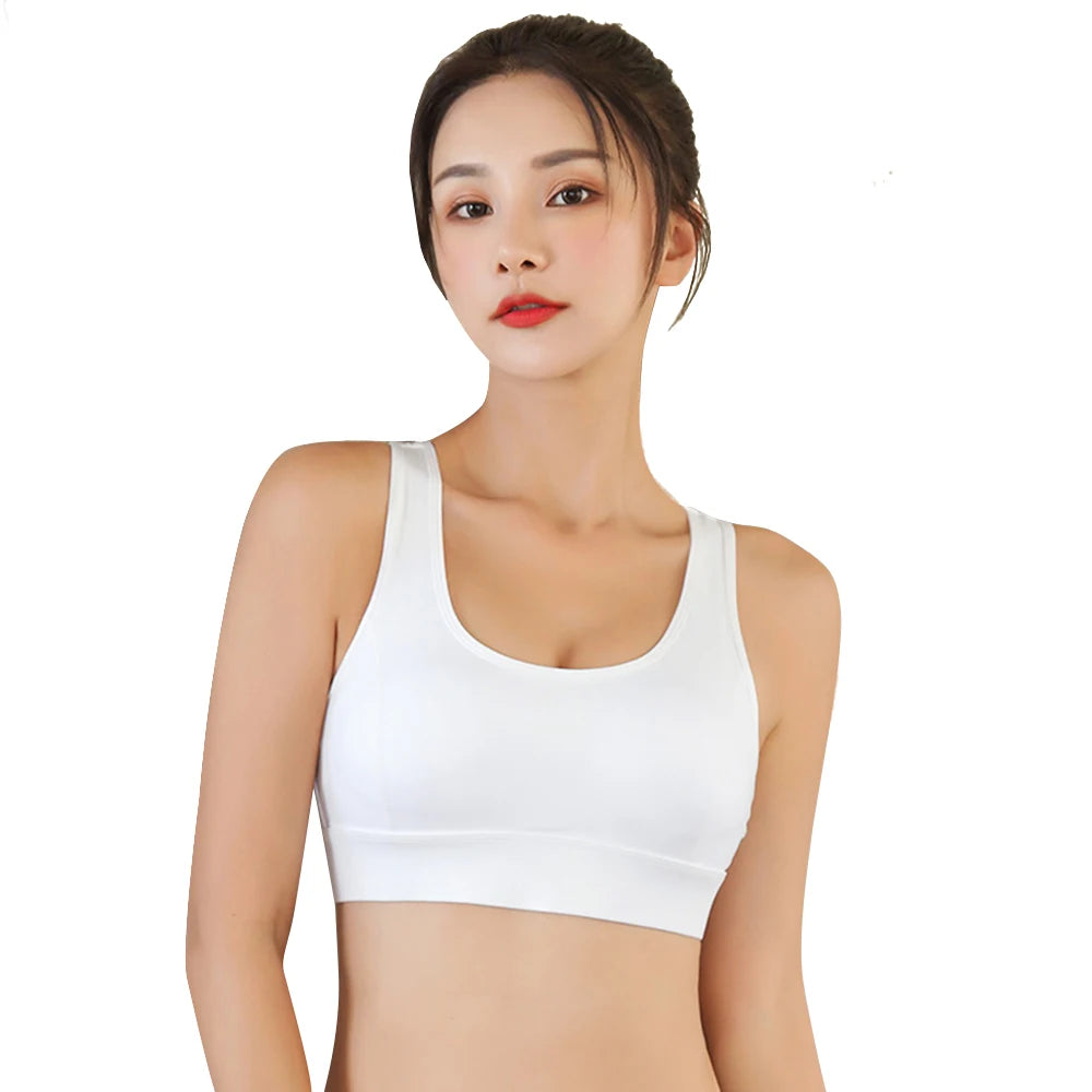 Fitness Bra Top Woman Push Up Wirefree Adjustable Buckle Mesh Nylon Yoga Workout Jogging Sport Underwear Gym Bra Plus Size XXL