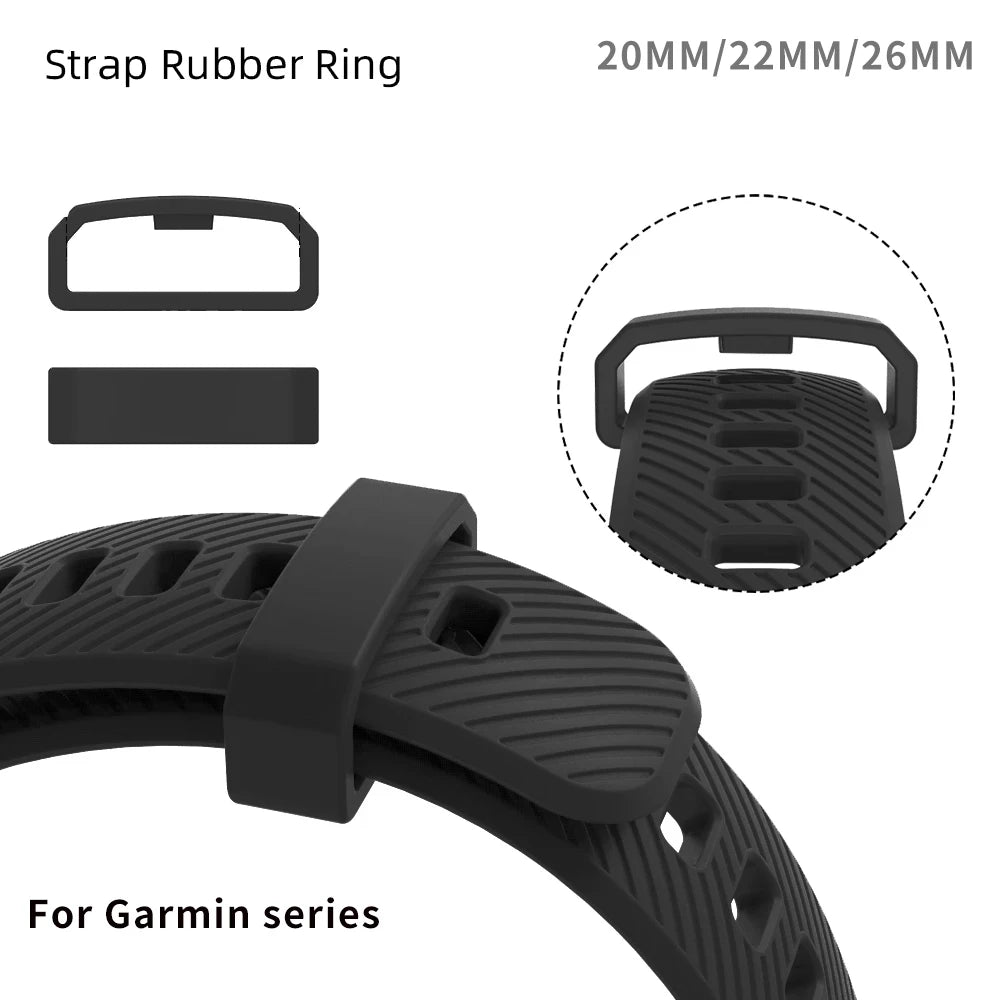 Rubber Rings Watch Strap Loop For Garmin Fenix 7 7S 7X 6 6X Pro 5 5X Plus 3HR Replacement Band Keeper Holder Retainer 20 22 26mm