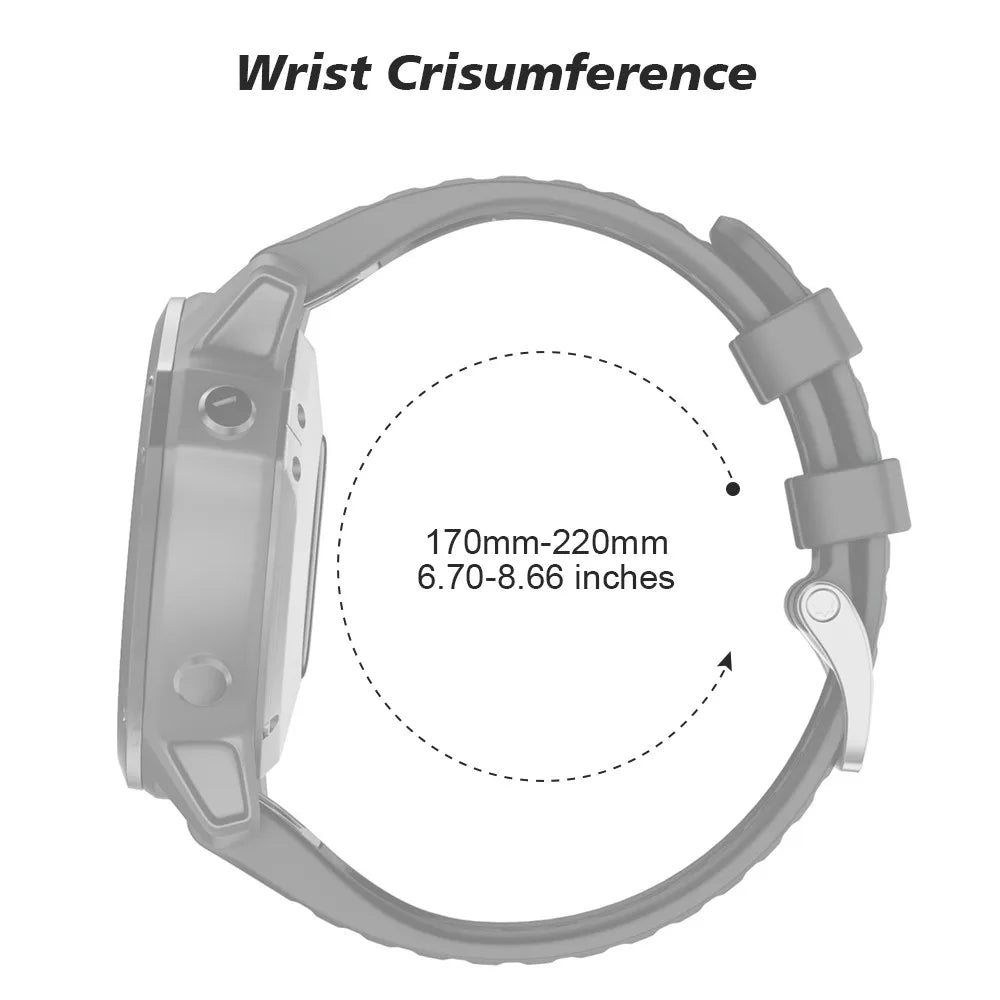 ANBEST 26mm 22mm Band for Garmin Fenix 6X/6X Pro/5/3 Soft Silicone Strap for Fenix 6/6 Pro/5X/5 Plus Watchband Bracelet