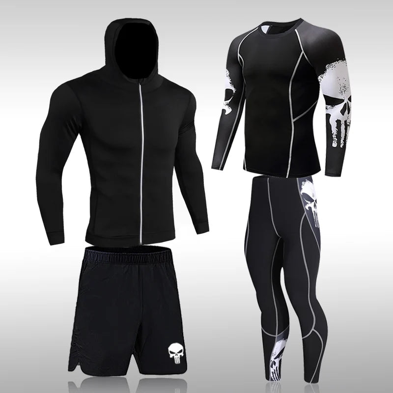 Men's Compression Sportswear Suits Gym Tights Training Clothes Workout Jogging Sports Set Running Rashguard Tracksuit For Men