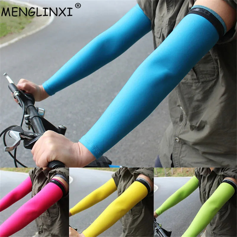 1 Pair Arm Sleeve Cycling Arm Warmers Summer Bike Bicycle Running Arm Sleeves Basketball Volleyball UV Protection Arm Warmers