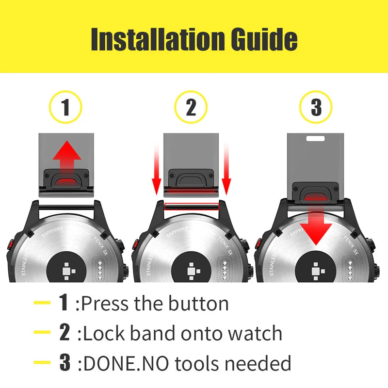 QuickFit Silicone Strap for Garmin Fenix & Forerunner