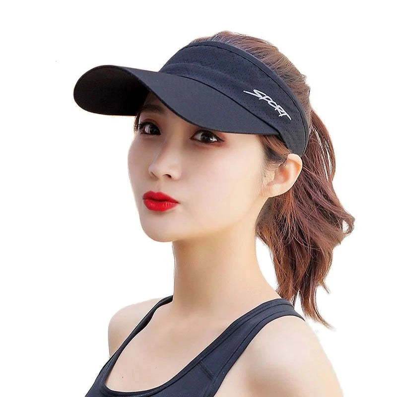 Summer Women Breathable Air Sun Hats Quick-dry Visor UV Protection Top Empty Solid Men Sports Tennis Golf Running Sunscreen Cap