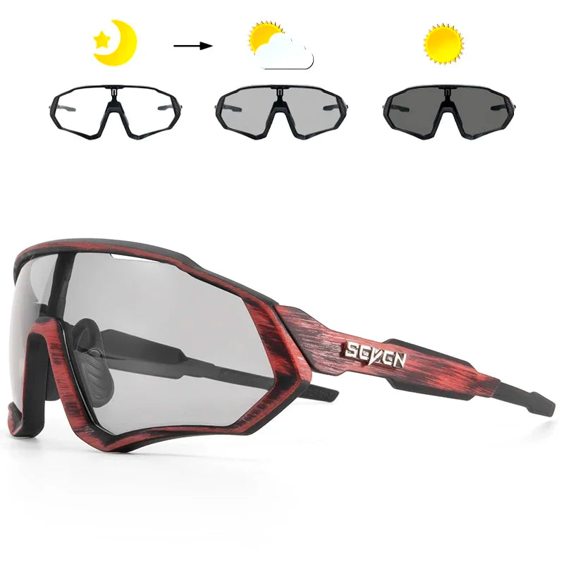 Photochromic Cycling Sunglasses Outdoor Sports Running Drving Glasses Road MTB Bicycle GogglesUV400 Safety Bike Eyewear