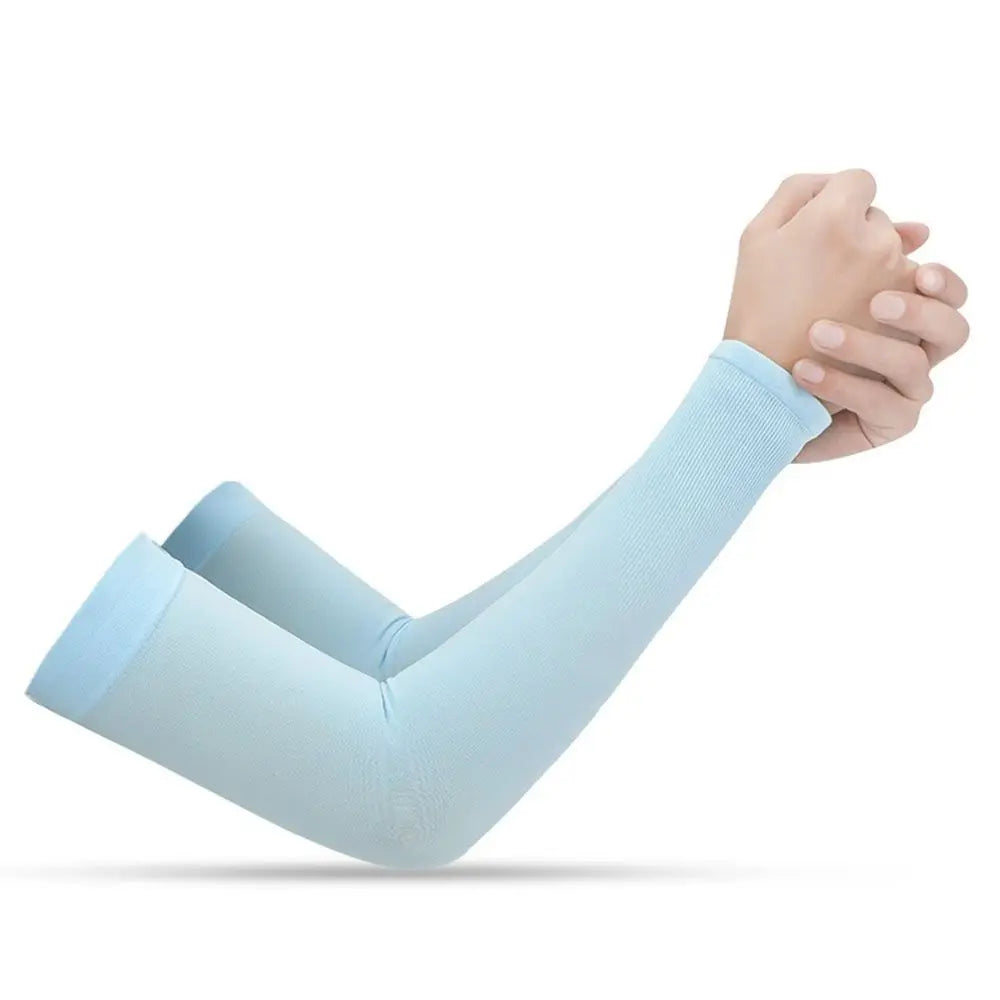 Summer Cycling Sleeve Cooling Ice Silk Arm Cover Anti-UV Arm Sleeves Running Sport Sun Protection Woman Men Fingerless Gloves