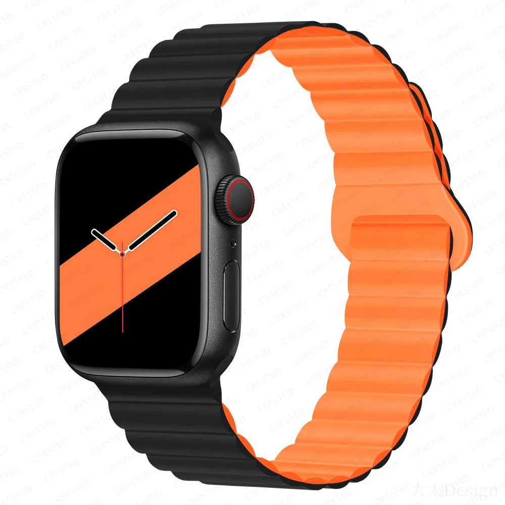 Silicone Loop Magnetic strap For Apple watch band 44mm 40mm 45mm 49mm 41mm 42 46mm Bracelet iWatch series 8 SE 6 7 Ultra 2 9 10