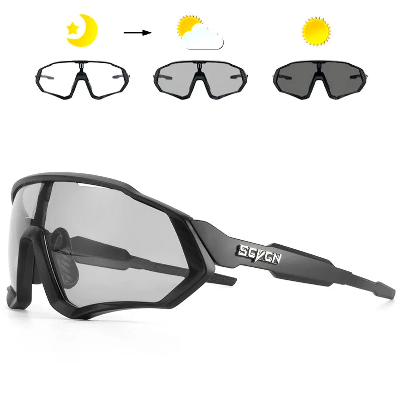 Photochromic Cycling Sunglasses Outdoor Sports Running Drving Glasses Road MTB Bicycle GogglesUV400 Safety Bike Eyewear