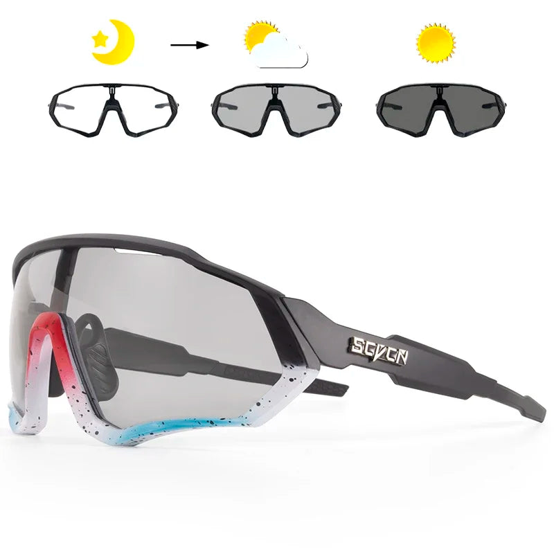 Photochromic Cycling Sunglasses Outdoor Sports Running Drving Glasses Road MTB Bicycle GogglesUV400 Safety Bike Eyewear