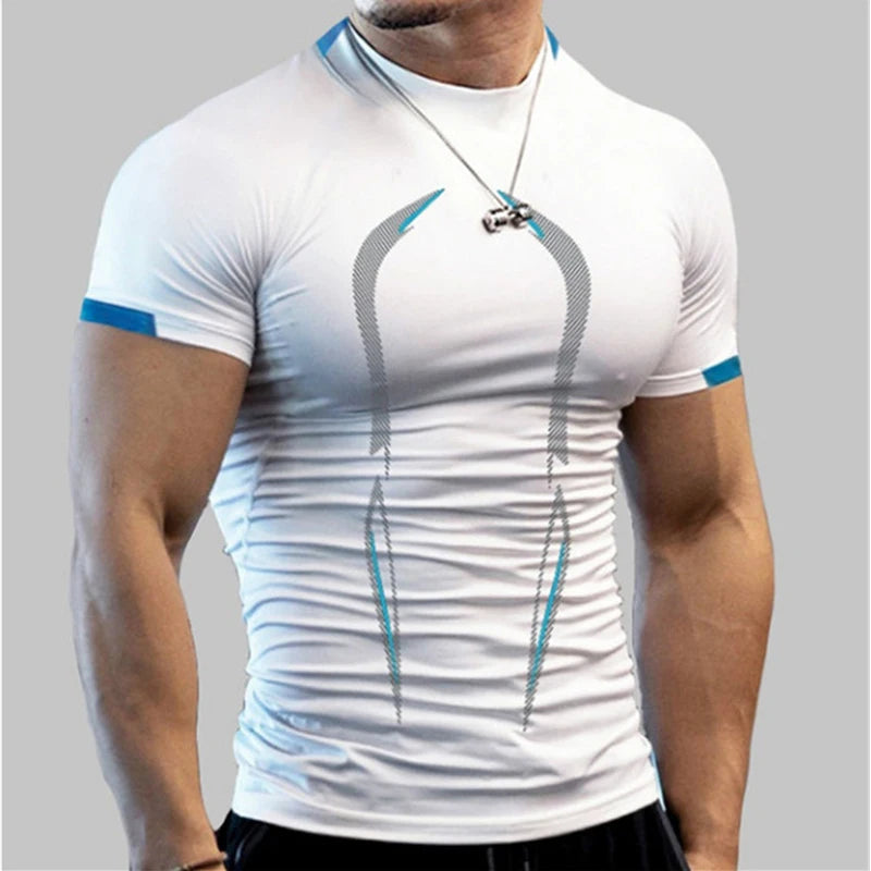 Men Compression Gym t Shirt Short Sleeve Bodybuilding Fitness Top Tee Man Quick Dry Running Sport t Shirts Male Gym Sportswear