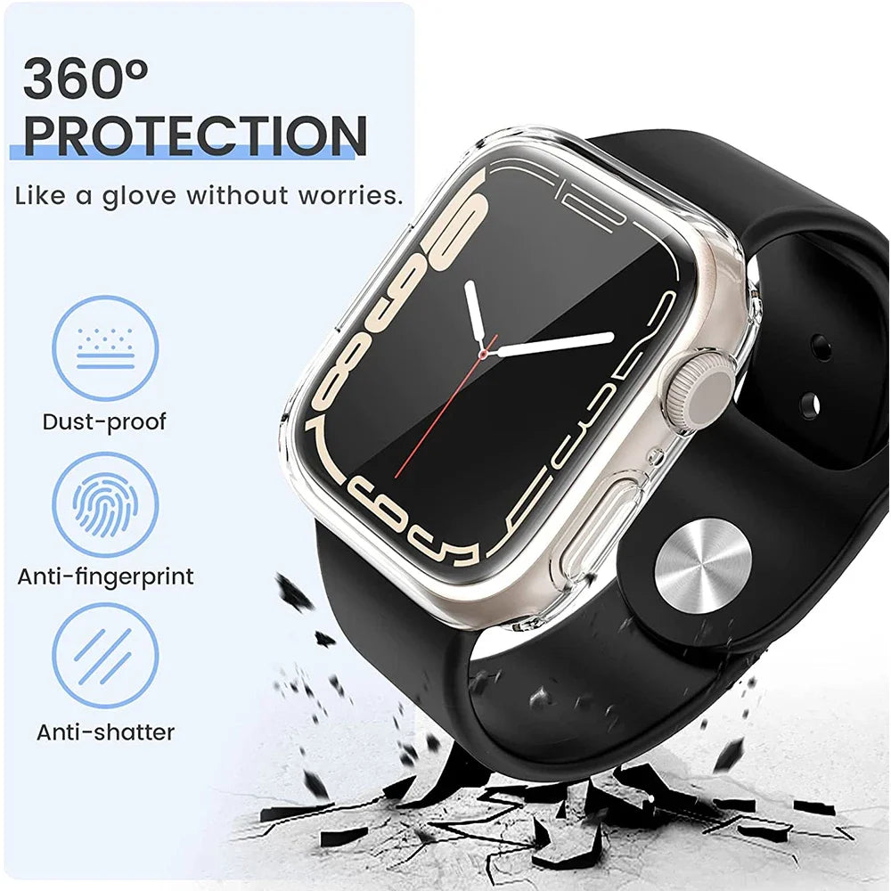 Screen Protector for Apple Watch Case 45mm 41mm 44MM 40MM 42mm 46MM Full TPU Bumper Cover Accessories Iwatch Series10 9 8 7 SE 6